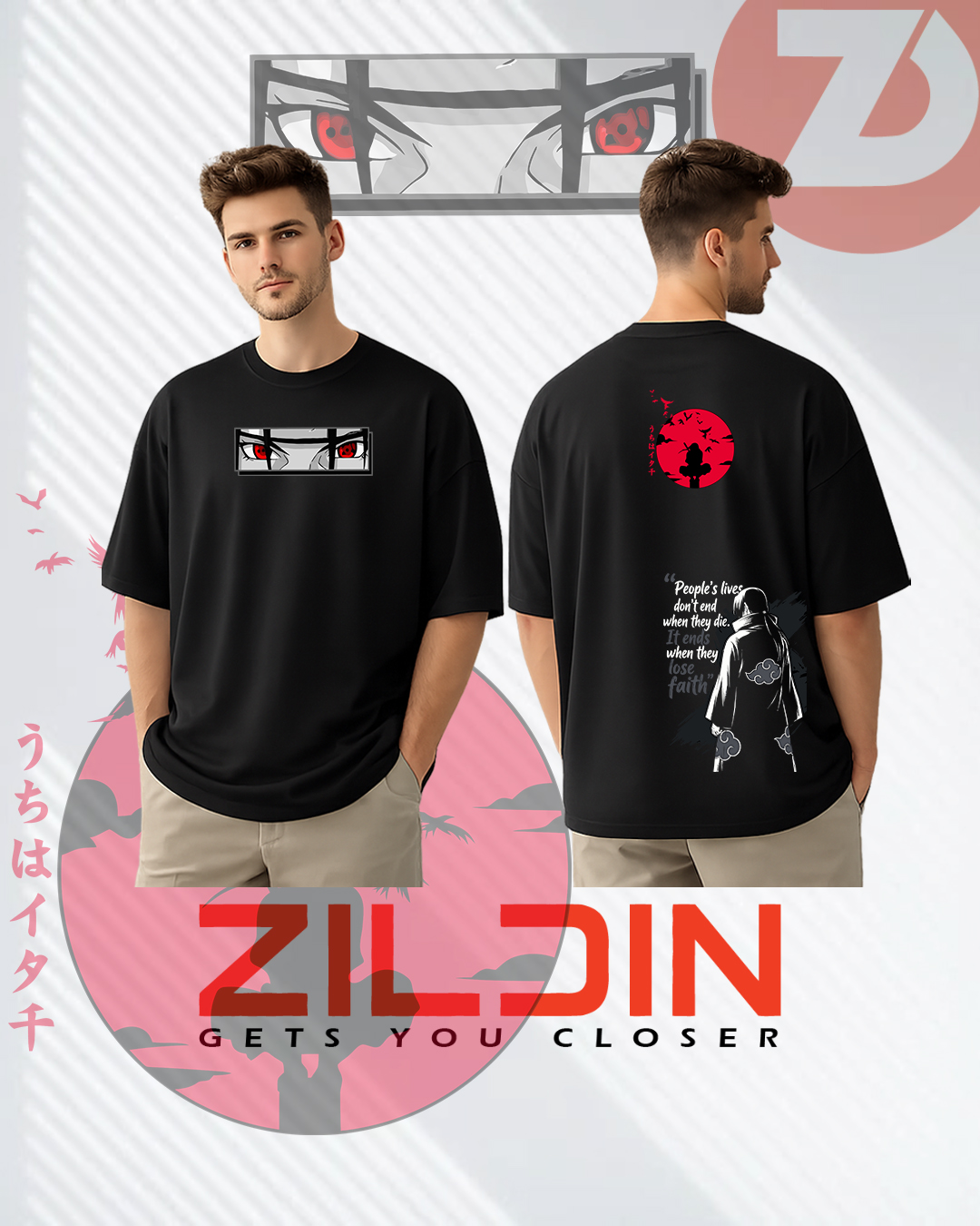 Itachi 3 Drop Shoulder T-Shirt - Image 2