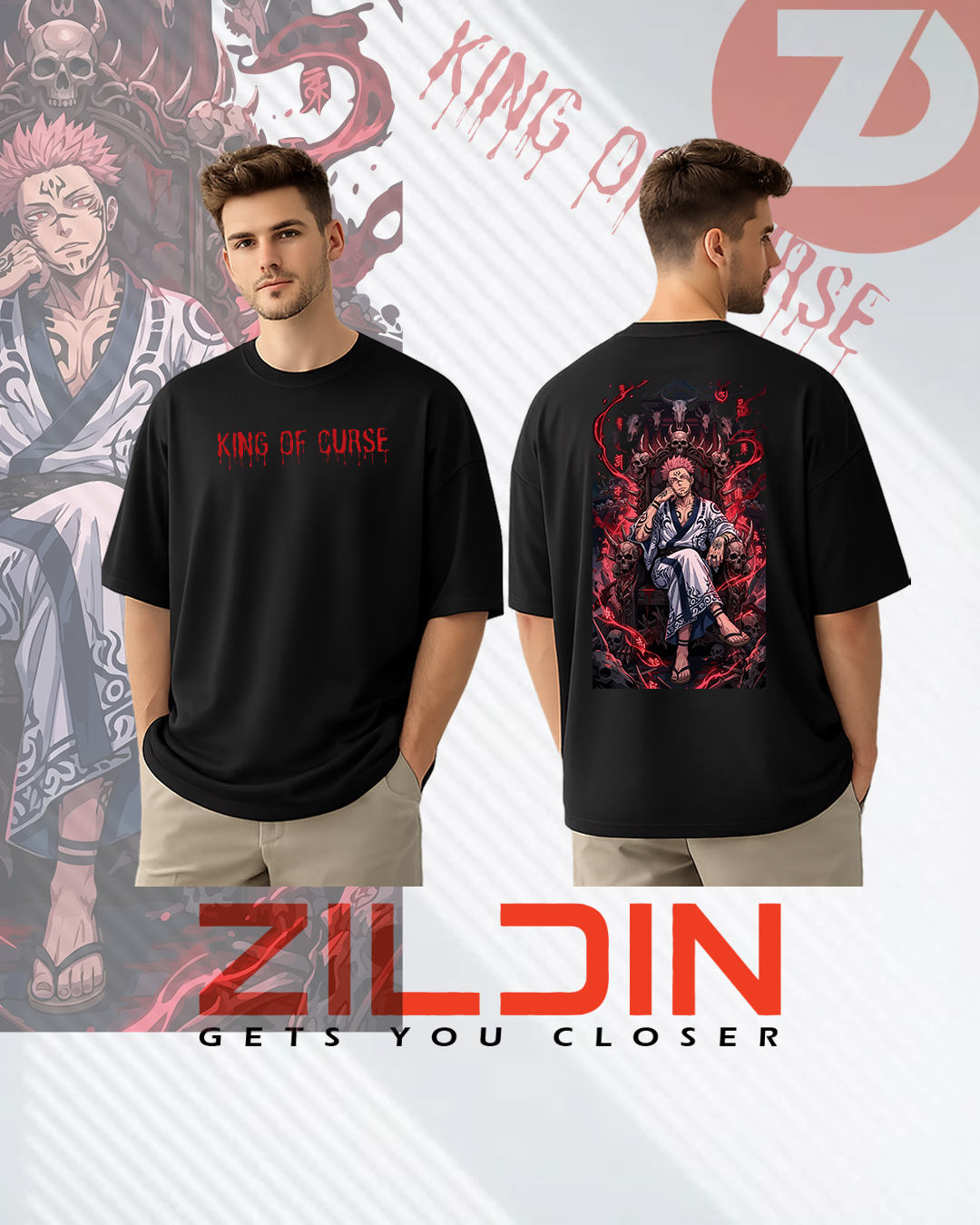 King Of Curse Drop Shoulder T-Shirt - Image 4