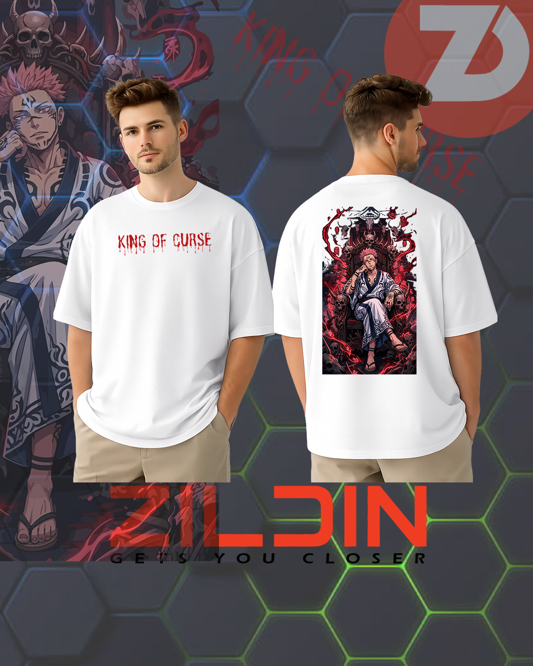 King Of Curse Drop Shoulder T-Shirt - Image 2