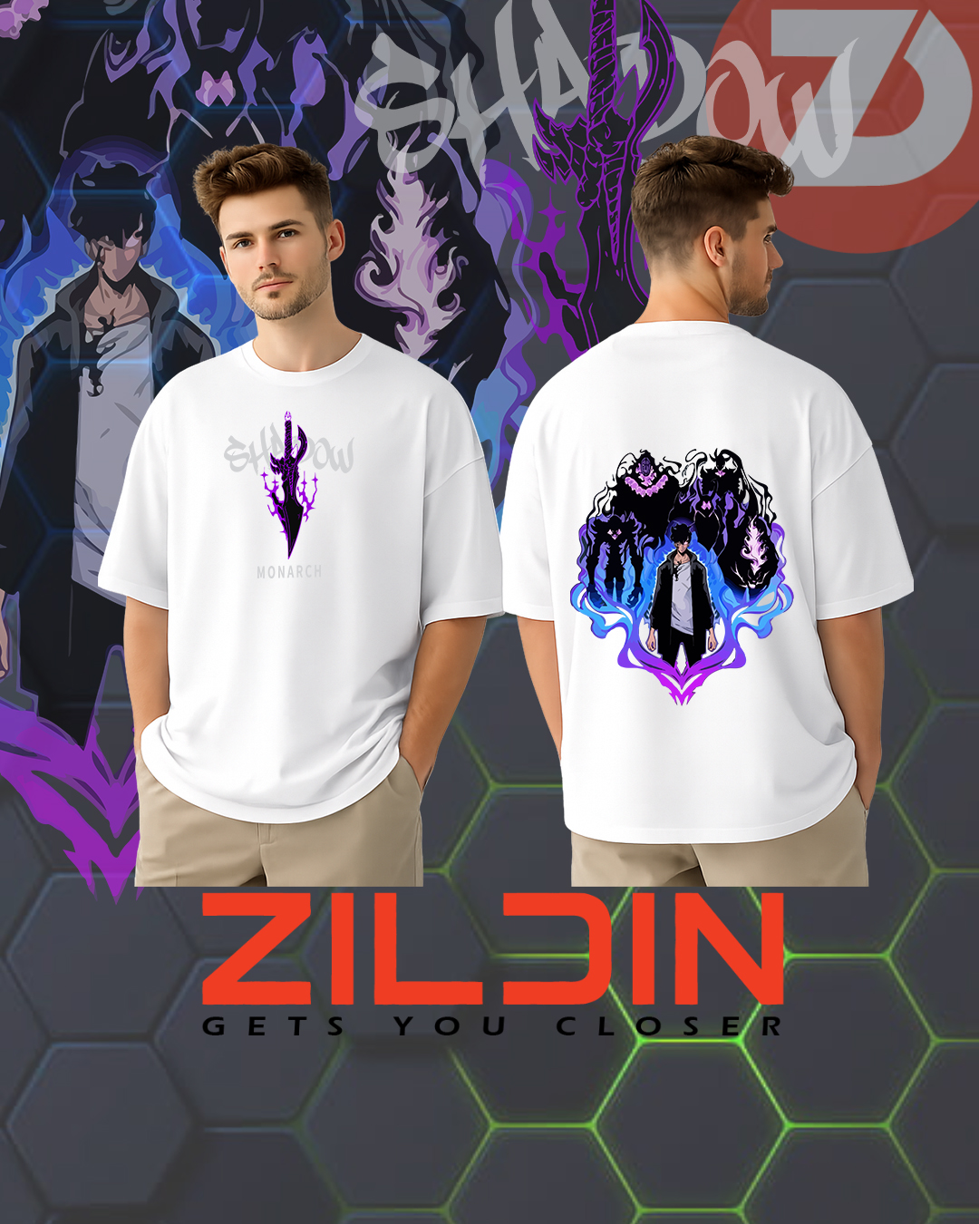 Shadow Monarch Drop Shoulder T-Shirt - Image 3