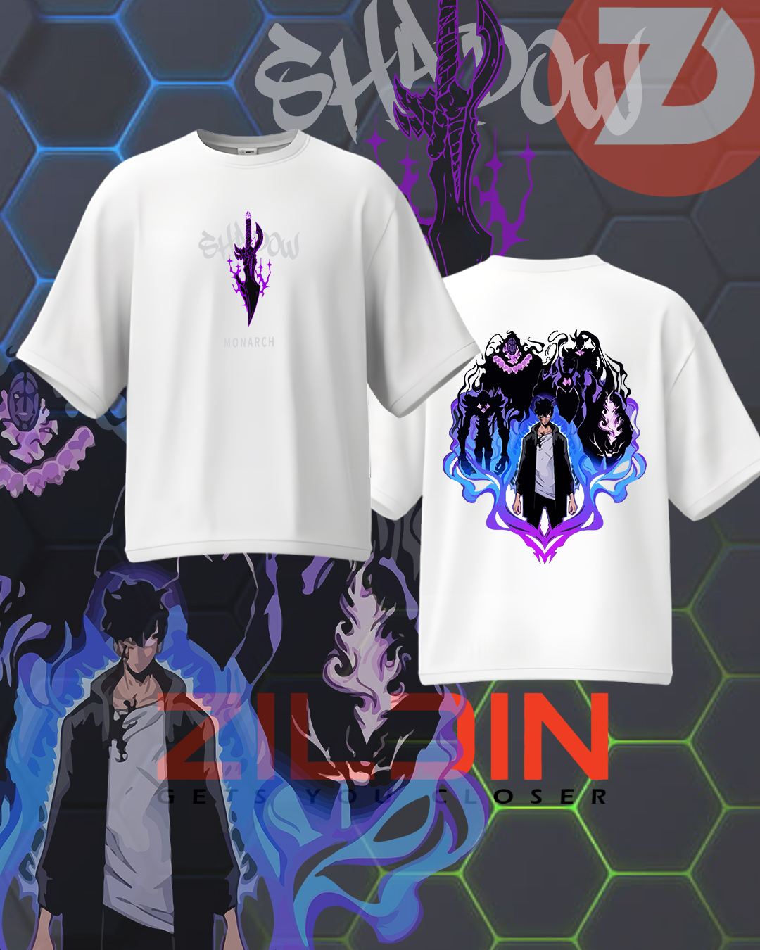 Shadow Monarch Drop Shoulder T-Shirt - Image 4