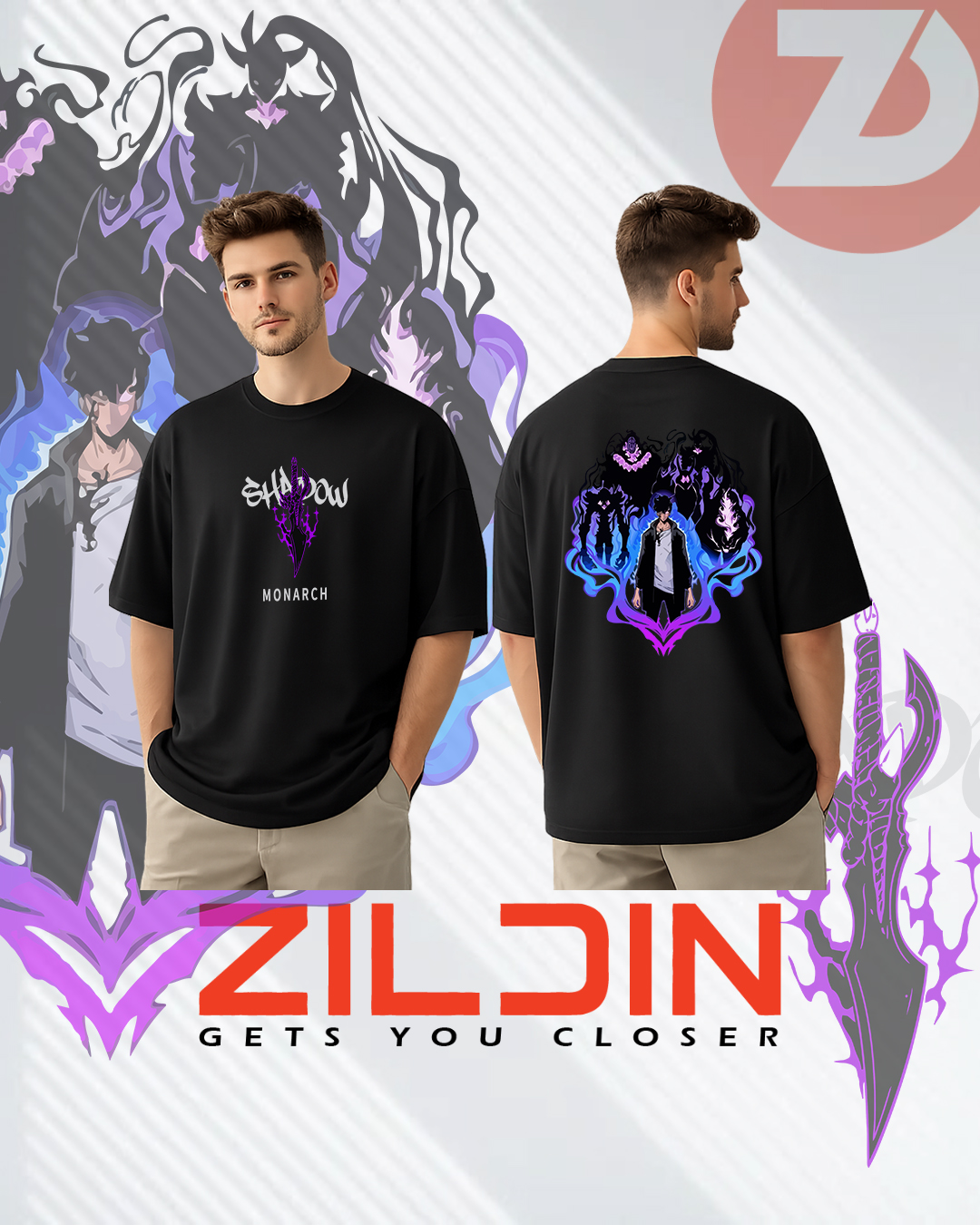 Shadow Monarch Drop Shoulder T-Shirt - Image 2
